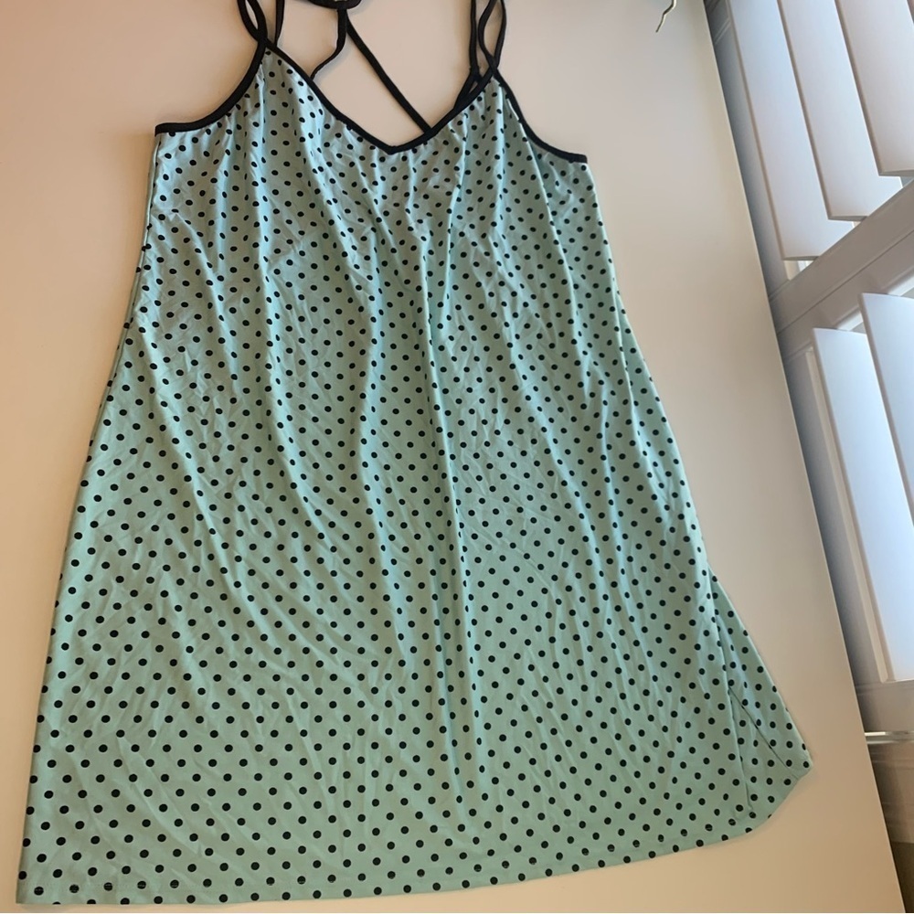 Secret Treasures Light Blue Polka Dot Camisole Gown